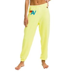 Aviator Nation LOGO SWEATPANTS - NEON YELLOW
